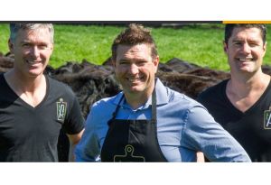 CAPTION: Thomas Farms Kitchen's three co-founders, Bruce Lennon, Darren Thomas and Simon Dennis.